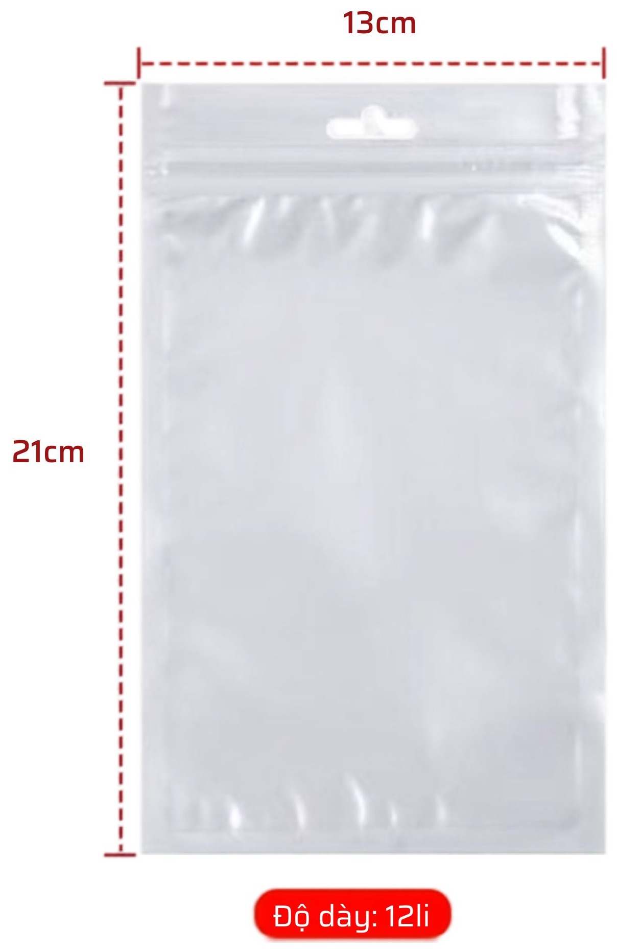 Túi Zip Ngọc Trai 13x21cm